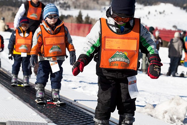 Arizona Snowbowl kids on the magic carpet