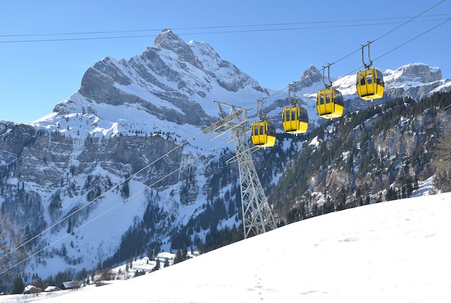 Snowiest ski resorts: Four gondolas above the snow in Braunwald