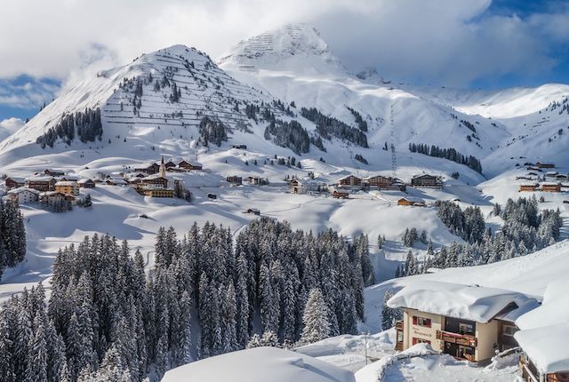 Snowiest ski resorts: Mountain and village at Warth-Schröcken