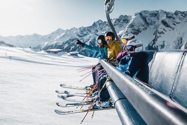 Family on chairlift in Zillertal