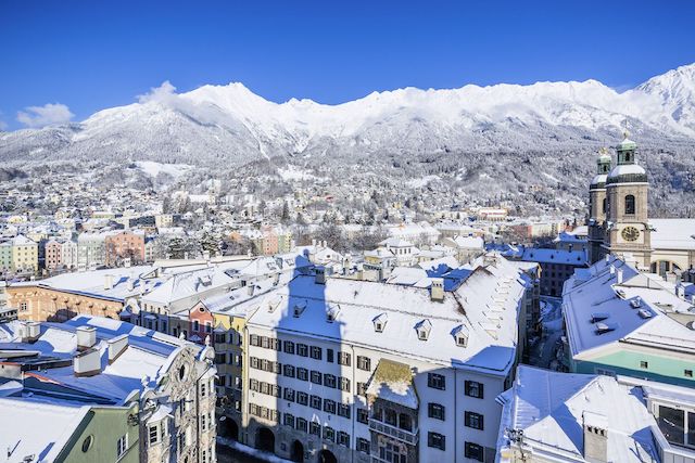 Innsbruck with mountains in the background